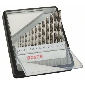 Grąžtų komplektas metalui Bosch HSS-G; 1,5-6,5 mm; 13 vnt.