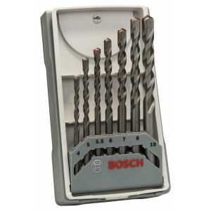 Grąžtų komplektas betonui Bosch Silver Percussion; 4-10 mm; 7 vnt.