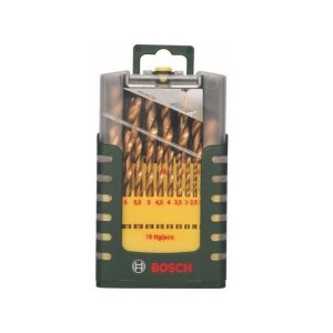 Grąžtų komplektas Bosch HSS-TiN; 1-10 mm; 19 vnt.