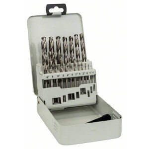 Grąžtų komplektas metalui Bosch HSS-G; 1-10 mm; 19 vnt.