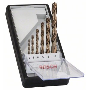 Grąžtų komplektas metalui Bosch HSS-CO; 2-8 mm; 6 vnt.