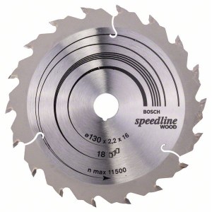 Pjovimo diskas medienai Bosch SPEEDLINE WOOD; 130x2,2x16,0 mm; Z18; 15°  