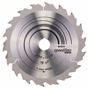 Pjovimo diskas medienai Bosch SPEEDLINE WOOD; 150x2,2x20,0 mm; Z18; 15°  