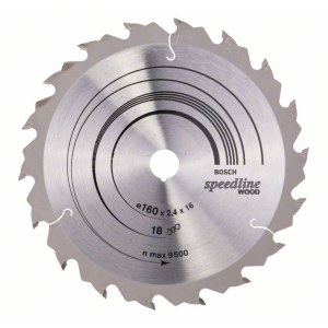 Pjovimo diskas medienai Bosch SPEEDLINE WOOD; 160x2,4x16,0 mm; Z18; 15°  