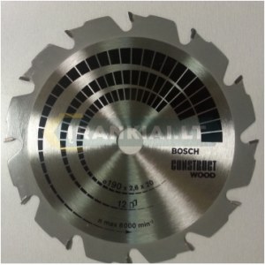 Pjovimo diskas medienai Bosch SPEEDLINE WOOD; 190x2,6x20,0 mm; Z12; 15°  