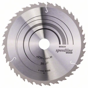 Pjovimo diskas medienai Bosch SPEEDLINE WOOD; 235x2,6x30,0 mm; Z30; 15°  