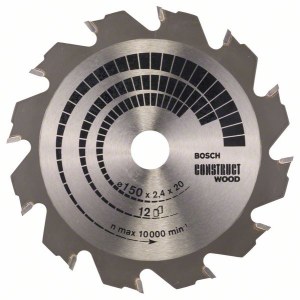 Pjovimo diskas medienai Bosch CONSTRUCT WOOD; 150x2,4x20,0 mm; Z12; 12°  
