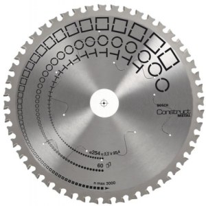Pjovimo diskas metalui Bosch CONSTRUCT METAL; 254x2,2x25,4 mm; Z60; 0°  