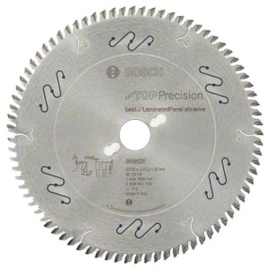 Pjovimo diskas medienai Bosch Best for Laminated Panel; 250x3,2x30,0 mm; Z80; 5° 