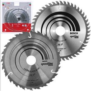Pjovimo diskas medienai Bosch 2608644654; 190x30 mm; Z48/Z24; 2 vnt.