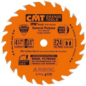Pjovimo diskas medienai CMT ITK-Plus® 271; 115x1,5x9,5; Z24; 20°