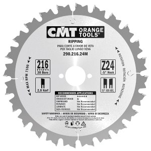 Pjovimo diskas medienai CMT 290; 216x2.8x30; Z24; -5° 
