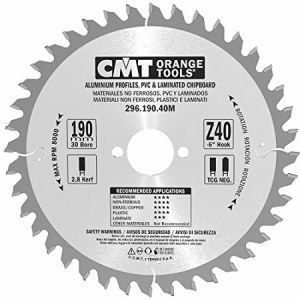 Pjovimo diskas laminatui CMT 296; 190x2,8x30; Z40; -6° 