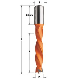 Grąžtas medienai CMT; S=10x20 mm; D=12x43 mm 