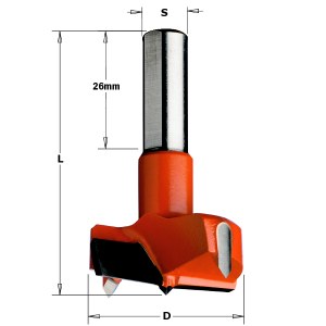 Furnitūros skylių grąžtas CMT; S=10 mm; D=17 mm 