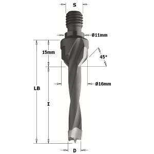 Grąžtas medienai CMT; S=M10/11 mm; D=5x50 mm 