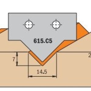 Profiliniai frezavimo galvų peiliai CMT 615.C5; 1 vnt.