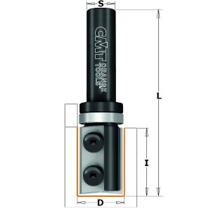 Tiesi pirštinė freza CMT; S=12 mm; D=19 mm 