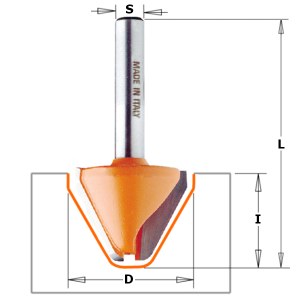 Šriftų freza CMT; S=6 mm; D=25,4 mm 