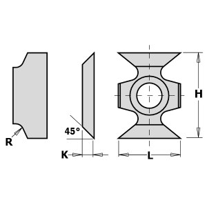 Obliaus peilis CMT 790.163.00; 16x22x5 mm; R3; HW-HC; 1 vnt.