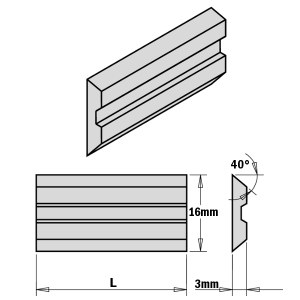 Obliavimo peiliai CMT 795.180.16; 180x16x3 mm; 2 vnt.