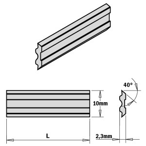 Obliavimo peiliai CMT 795.410.10; 410x10x2,3 mm; 2 vnt.