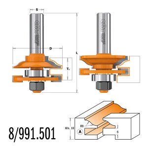 Sujungimų freza CMT 891.501.11; S=12,7 mm; D=44,4 mm 