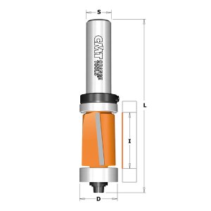 Kopijuojanti freza CMT; S=12 mm; D=19 mm; su guoliu