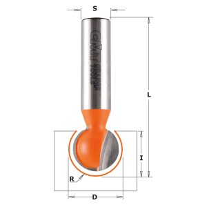 Kanalų freza CMT; S=8 mm; D=19,05 mm; R=9,5 mm 