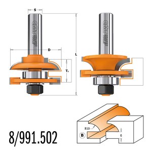 Sujungimų freza CMT 991.502.11; S=12 mm; D=44,4 mm 