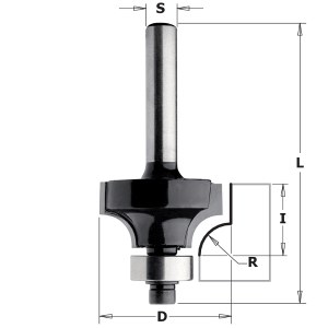 Apvalinimo freza CMT Contractor K938-187; R=3; S=8; D=18,7 mm; su guoliu