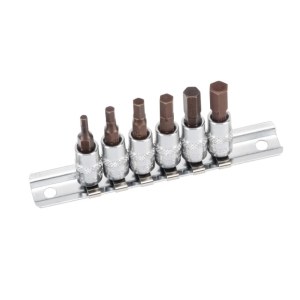 Galvučių su antgaliais rinkinys Condor Werkzeug C24002; 1/4''; 3-8 mm; 6 vnt.