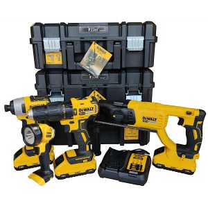 Įrankių rinkinys DeWalt DCK440L3T-QW (DCD778 + DCF787 + DCH133 + DCL040); 18 V; 3x3,0 Ah akum.