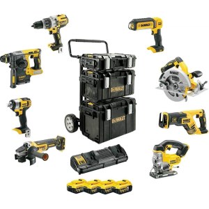 Įrankių rinkinys DeWalt DCK854P4-QW (DCH273 + DCF880 + DCS570 + DCS367 + DCS331 + DCD996 + DCG405 + DCL050); 18 V; 4x5,0 Ah akum.