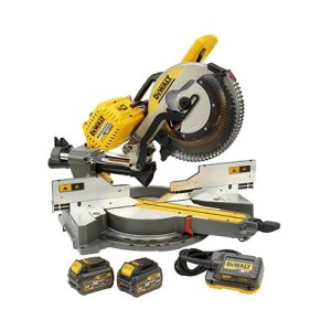 Skersinio pjovimo staklės DeWalt DHS780T2A XPS FlexVolt; 54 V + 220 V; 2x6,0 Ah akum. (naudota)