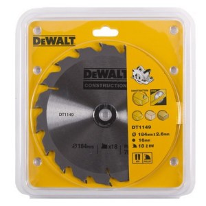 Pjovimo diskas medienai DeWalt DT1149-QZ; 184x2,6x16 mm