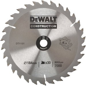 Pjovimo diskas medienai DeWalt DT1151-QZ; 184x2,6x16 mm