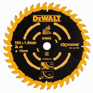 Pjovimo diskas medienai DeWalt DT1668-QW; 185x1,6x16,0 mm; Z40; 20°
