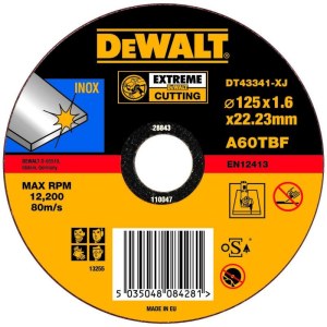 Abrazyvinis pjovimo diskas DeWalt DT43341-XJ; 125x1,6 mm