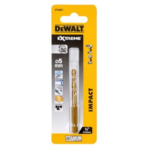 Grąžtas metalui DeWalt Extreme DT50007-QZ; 5x33x78 mm; smūginiui gręžtuvui
