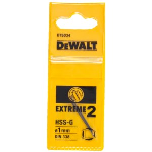 Grąžtas metalui DeWalt Extreme2 HSS-G, DIN 338; 1x34 mm; 2 vnt.