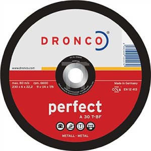 Šlifavimo diskas Dronco PERFECT A 30 T; 125x6x22,23 mm; 1 vnt.