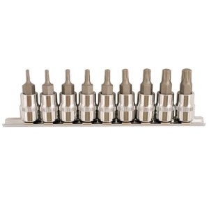 Galvučių su antgaliais rinkinys Ellient Tools GB7018; 3/8''; 9 vnt.