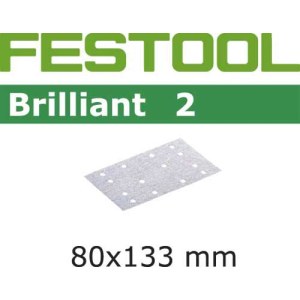 Šlif. popierius vibro šlifuokliui Brilliant 2; 80x133 mm; P180; 100 vnt.