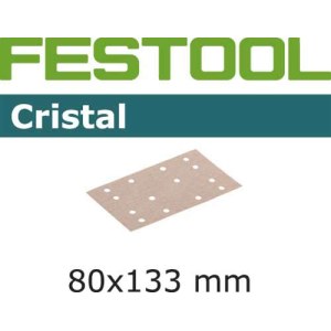 Šlif. popierius vibro šlifuokliui Cristal; 80x133 mm; P100; 100 vnt.