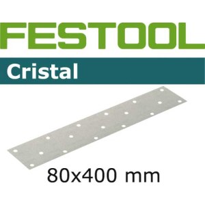 Šlif. popierius vibro šlifuokliui Cristal; 80x400 mm; P80; 50 vnt.