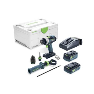Akumuliatorinis suktuvas-gręžtuvas Festool TDC 18/4 5,2/4,0 I-Plus QUADRIVE; 18V; 5,2 Ah + 4,0 Ah akum.