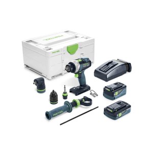 Akumuliatorinis suktuvas-gręžtuvas Festool TDC 18/4 5,2/4,0 I-Set QUADRIVE; 18V; 5,2 Ah + 4,0 Ah 