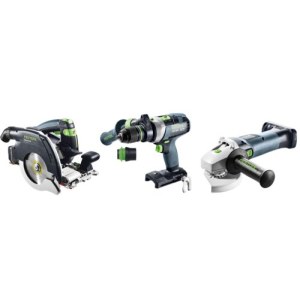 Akumuliatorinių įrankių rinkinys Festool HKC 55/TPC 18/AGC 18/TB M 137