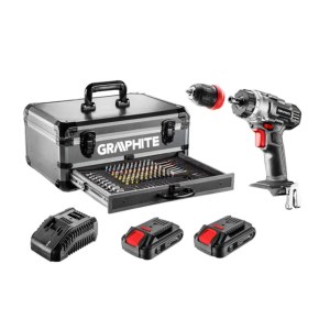 Suktuvas-gręžtuvas Graphite 58G022-PS15; 18 V; 2x2,0 Ah akum. + priedai